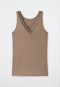 Top Tencel V-neck lace brown - Tencel Lace