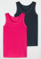 Débardeurs lot de 2 viscose bleu nuit/rose - Personal Fit