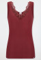Strap top fine rib needle out structure dark red - Revival Marie