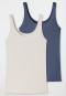 Trägertops 2er-Pack sand/blau - Modal Essentials