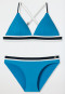 Triangel-Bikini-Set herausnehmbare Softcups variable Träger Mini-Slip Ripp-Optik aquarium - Underwater