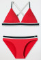 Bikini triangle coques souples amovibles bretelles variables slip mini effet côtelé rouge - Underwater