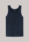 Hemd dubbelrib biologisch katoen donkerblauw - Retro Rib