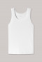 Canottiera a doppia costa in cotone biologico, bianco - Retro Rib