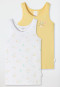 Undershirts 2-pack fine rib organic cotton cat dragonflies white/vanilla - Cat Zoe