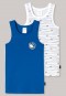 Unterhemden 2er-Pack Feinripp Organic Cotton Zauberer Mumie weiß/blau - Rat Henry