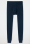 Long underpants with fly midnight blue - Original Fine Rib