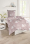 Reversible bed linen 2-piece flannelette fir trees dusky pink - SCHIESSER HOME