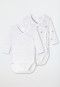 wrap-around bodysuit 2-pack long-sleeved fine rib organic cotton printed white/gray - Original Classics