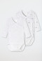 Schiesser Wickelbodys 2er-Pack langarm Feinripp Organic Cotton bedruckt weiß/grau - Original Classics