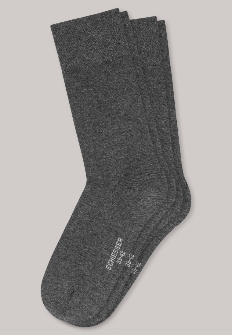 Chaussettes homme par lot de deux anthracite chiné - Long Life