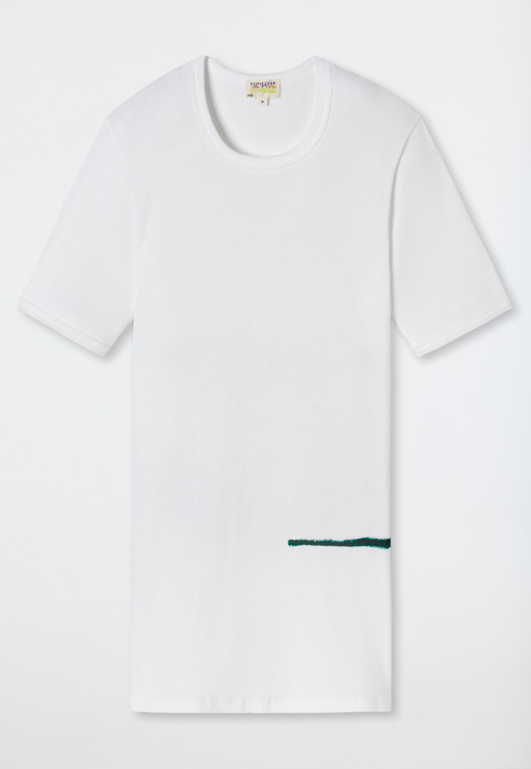 Tee-shirt manches courtes côtelé blanc - Art Edition by Noah Becker