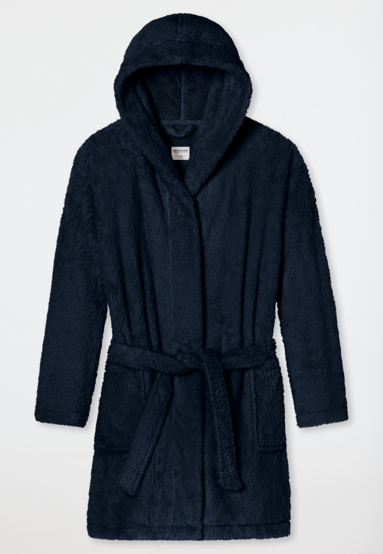 Peignoir polaire Teddy Comfort Fit bleu foncé - Essentials