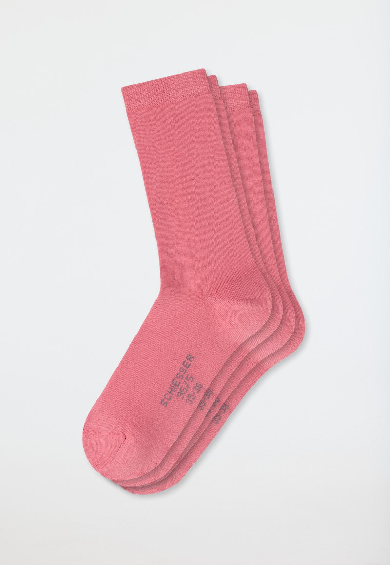Calzini da donna in cotone biologico in confezione doppia, colore rosa - 95/5