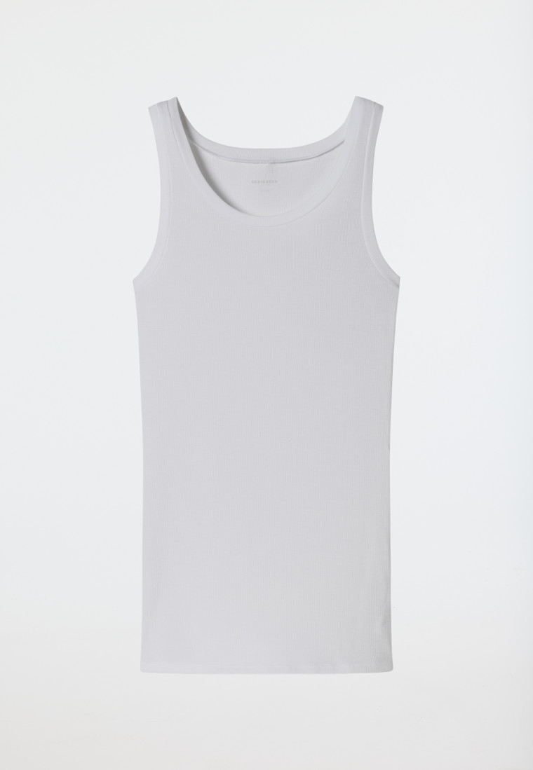 Tank top double rib organic cotton white - Pure Rib