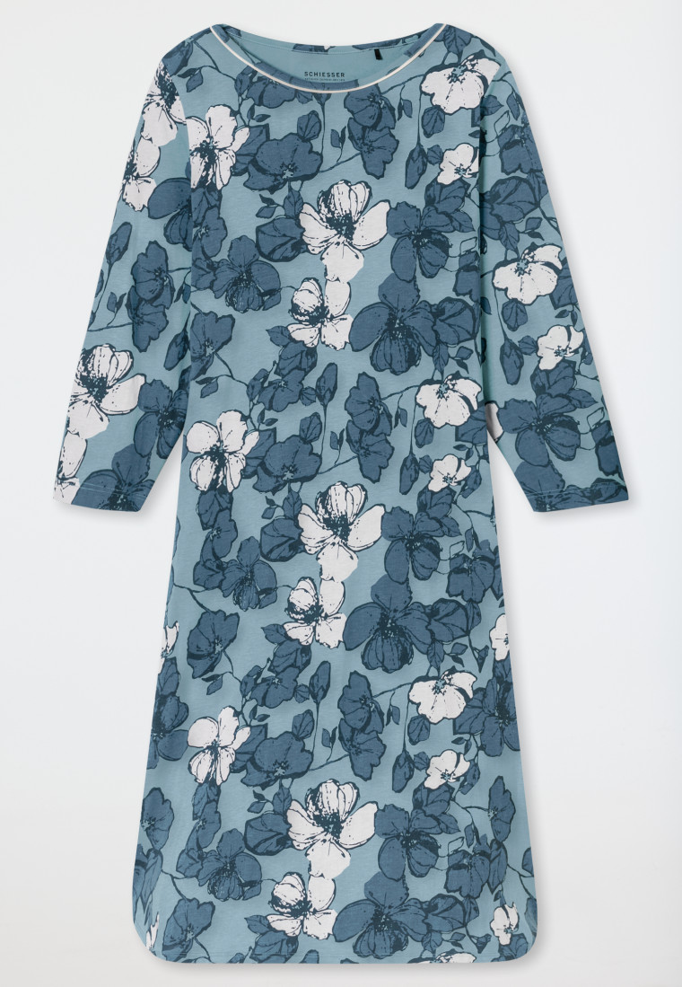 Nachthemd 3/4-Arm Blumenprint mineral - Comfort Nightwear