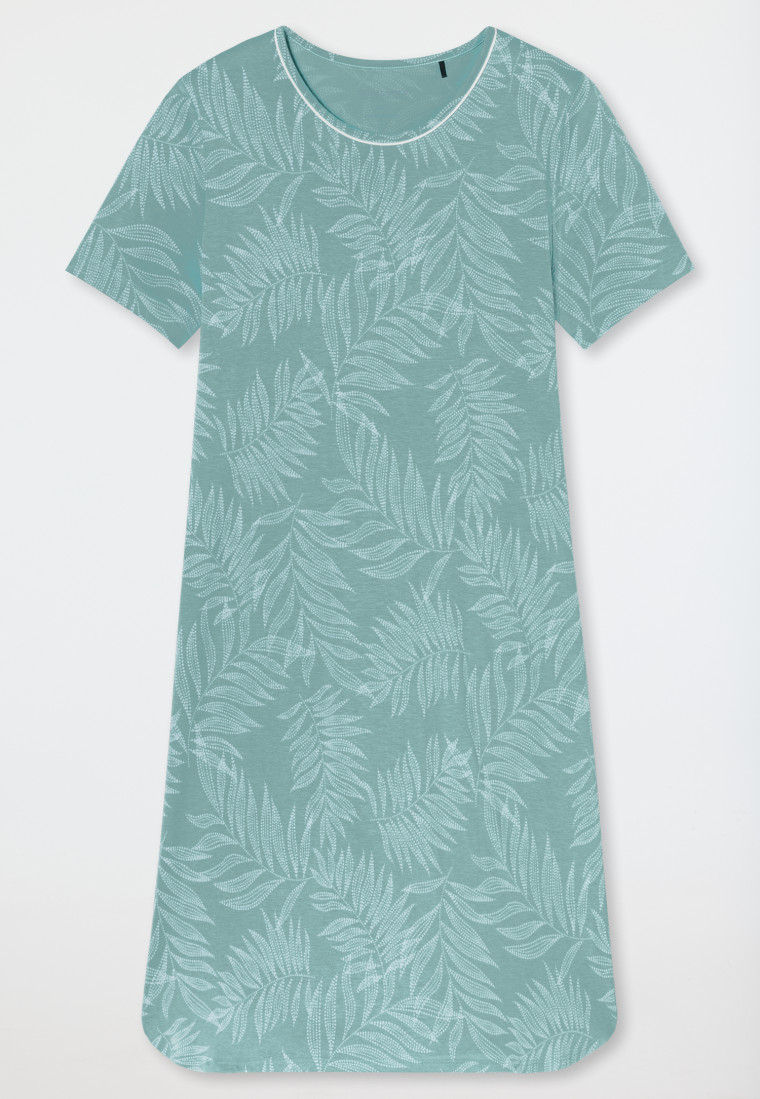 Nachthemd kurzarm Palmenprint jade - Comfort Nightwear