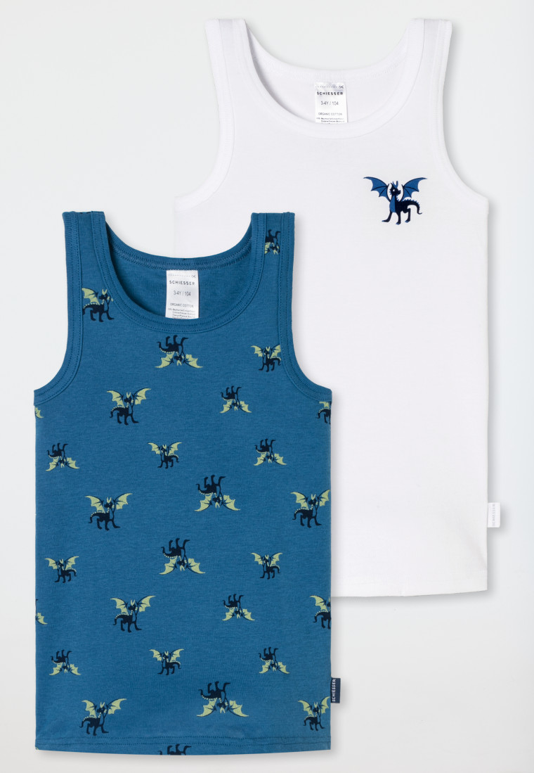 Schiesser Kids Boys Unterhemd – 2er Pack Aus 95% Baumwolle, Bequem & Modern Für Jungen