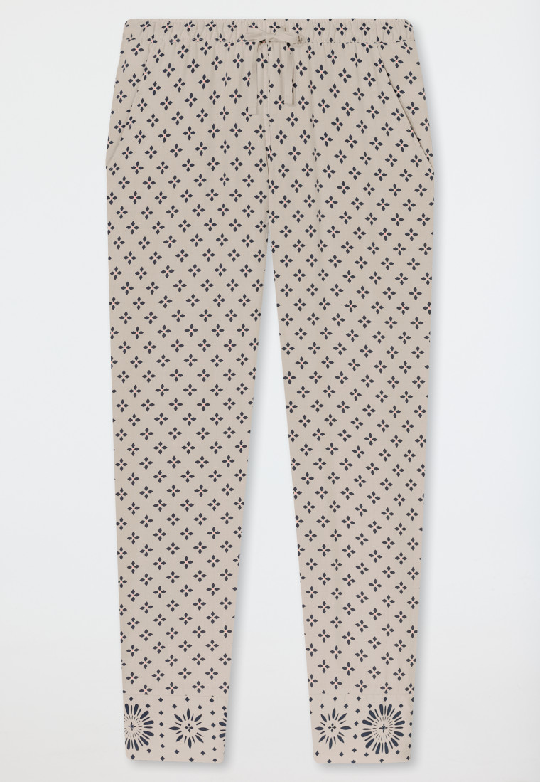 Pantalon long matière tissée fleurs gris-jaspe - Mix+Relax