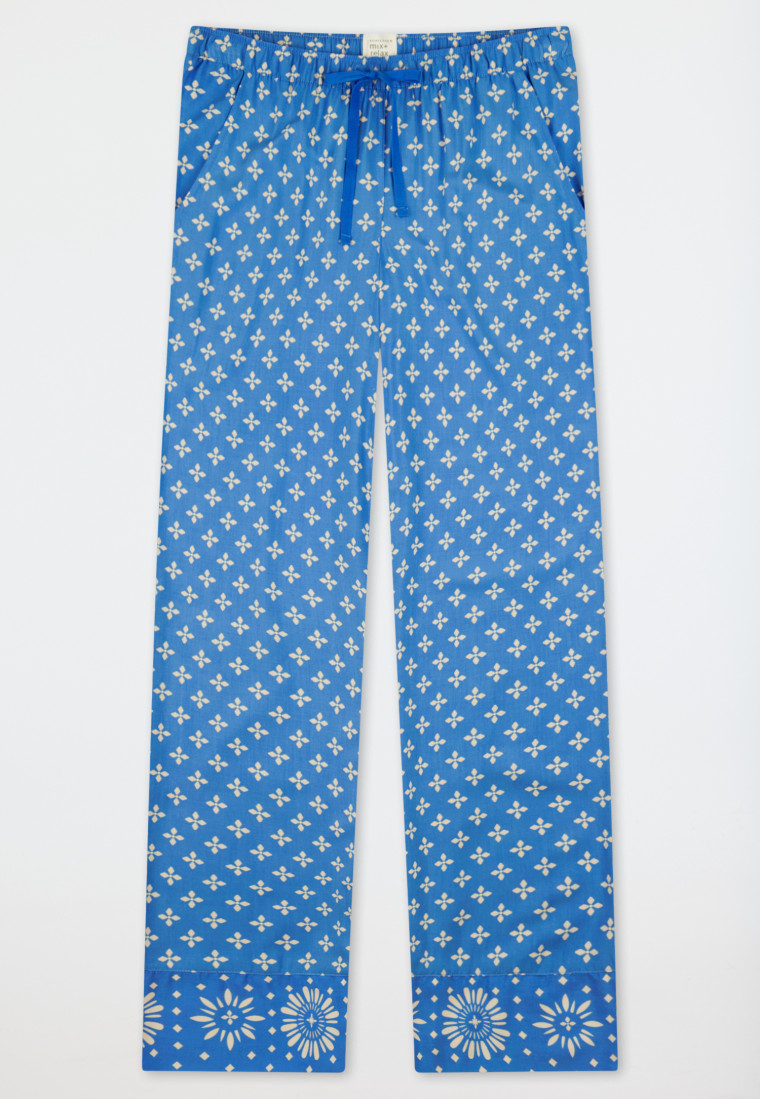 Pants long woven fabric flowers aquarium - Mix+Relax