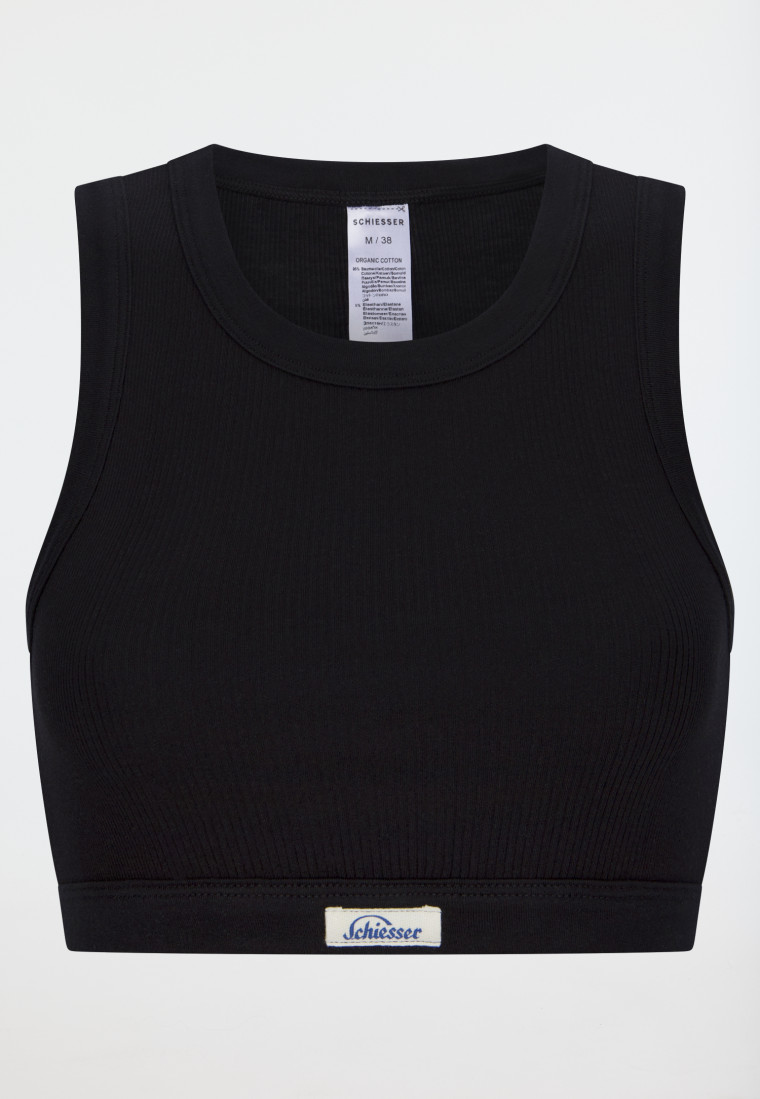 Bustier Feinripp schwarz - Revival Paula