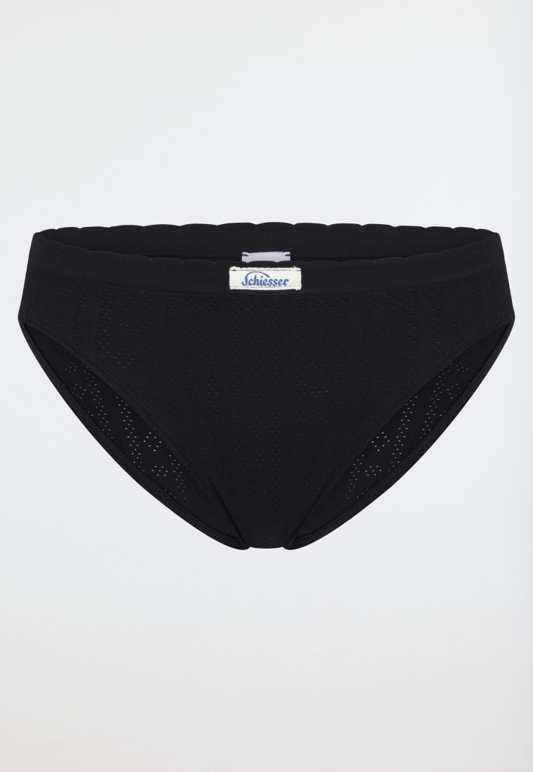 Slip retrò Ajourée senza cuciture nero - Revival Alma