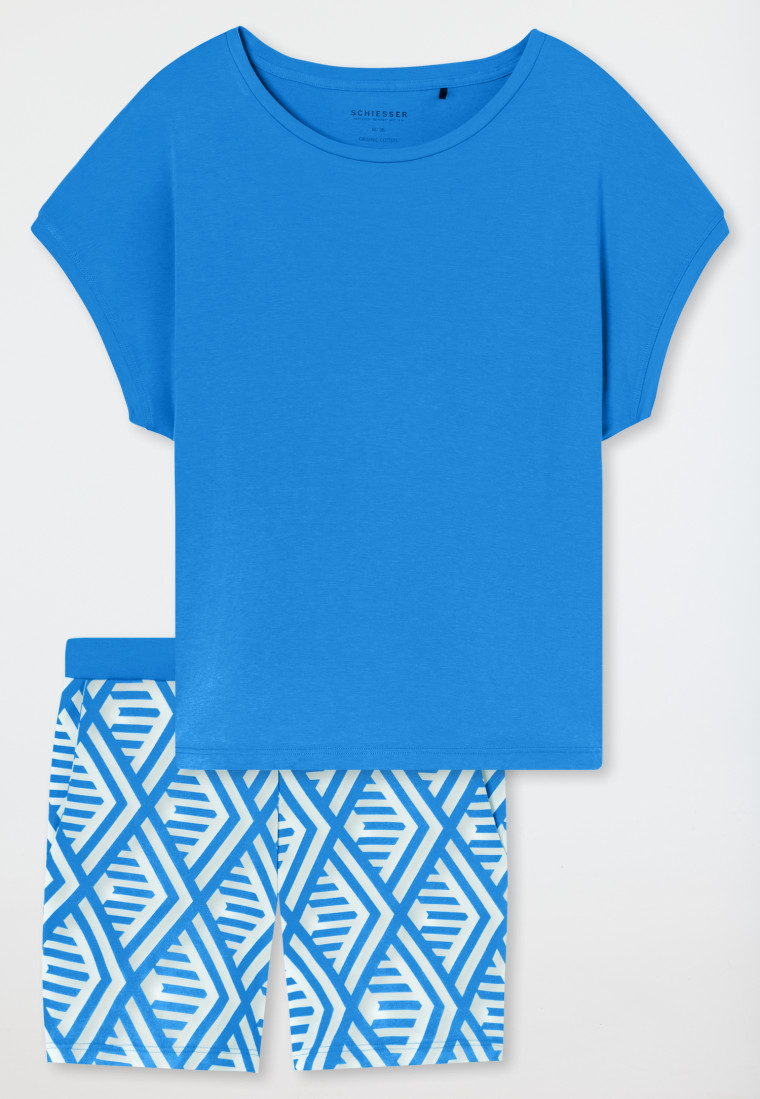 Interlock pyjama kort aquarium - Modern Nightwear