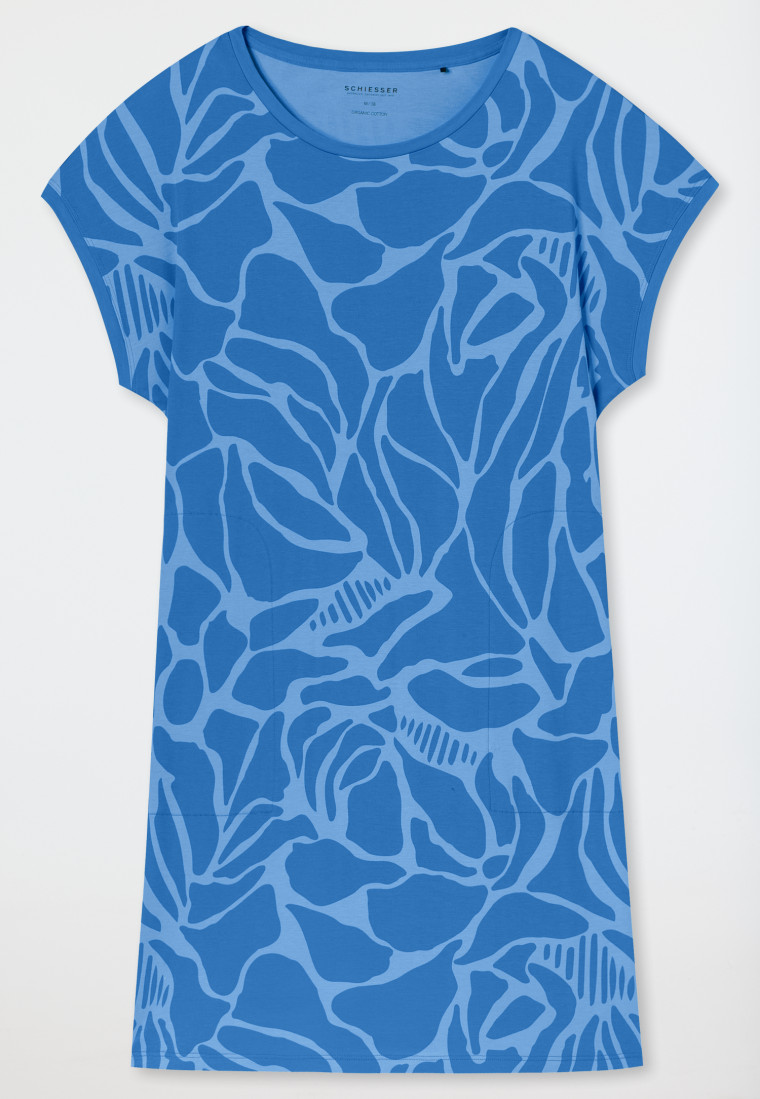 Nachthemd kurzarm Interlock hellblau - Modern Nightwear