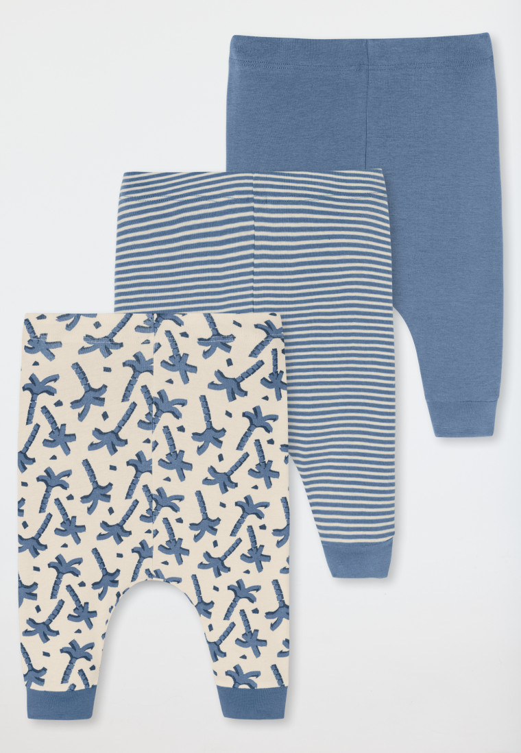 Pantalon long Lot de 3 Côtelé Rayures Palmier multicolore - Natural Love