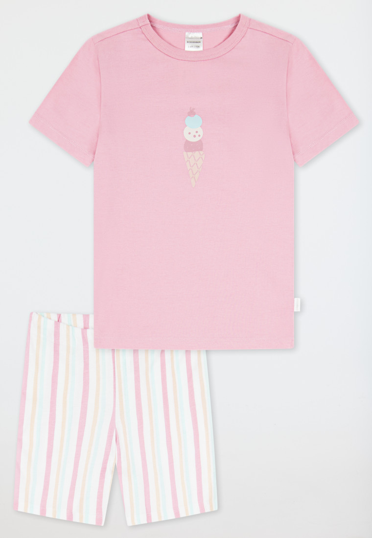Korte pyjama ijs strepen mauve - Girls World