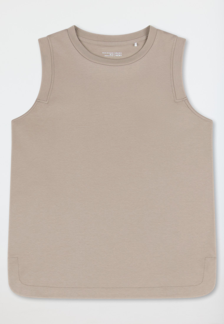 Tanktop gemercerceriseerd interlock clay - Mix+ Relax