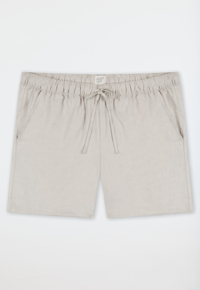 Pantaloni corti in lino LENZING ECOVERO viscosa off-white - Mix+ Relax