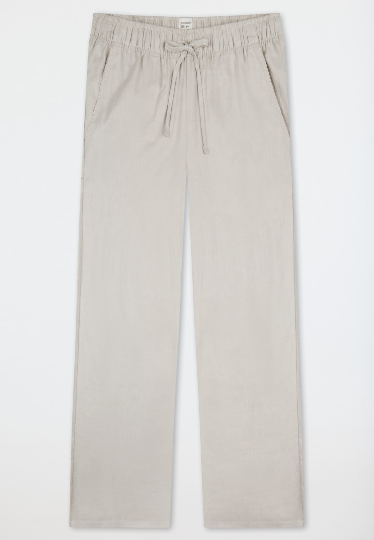 Lange linnen broek LENZING ECOVERO viscose off-white - Mix+ Relax