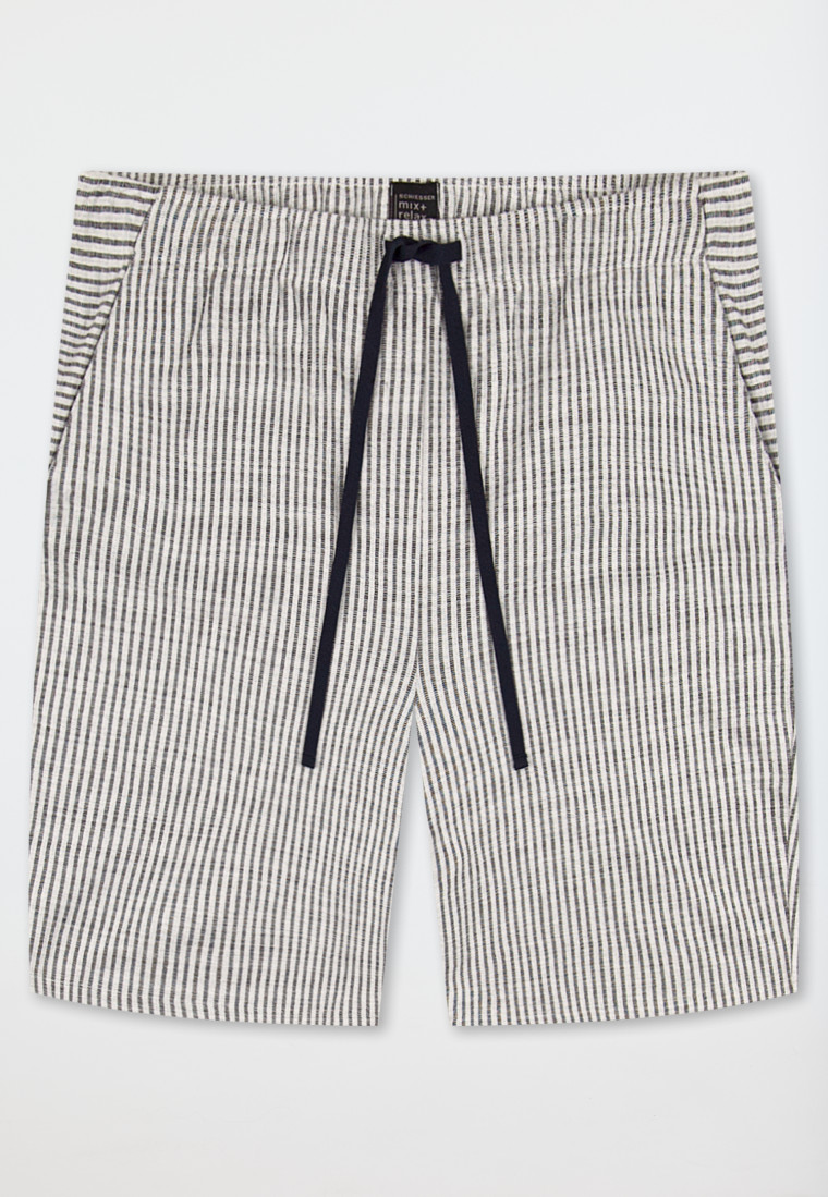 Bermuda single jersey jacquard stripes midnight blue - Mix+Relax