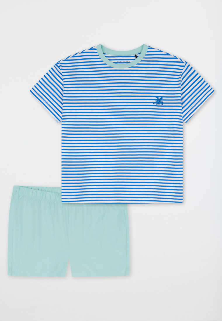 Schlafanzug kurz Streifen Schildkröte aquarium - Nightwear