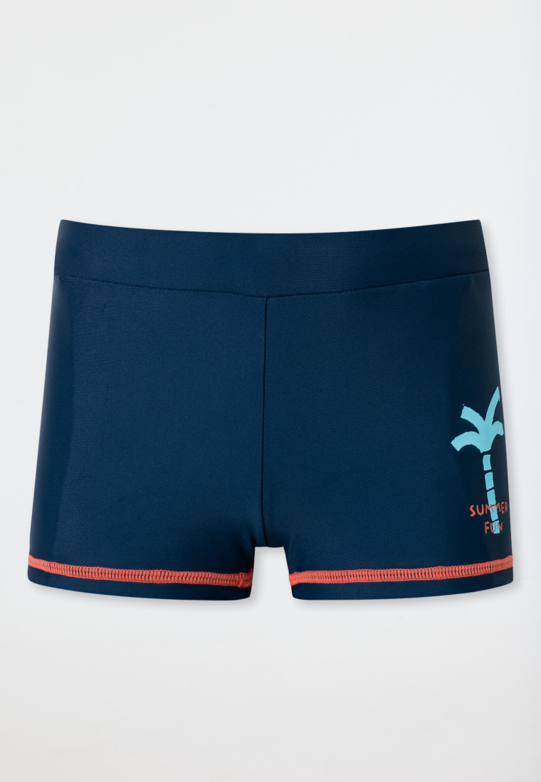 Badehose Wirkware recycelt LSF40+ Palme nachtblau - Aqua