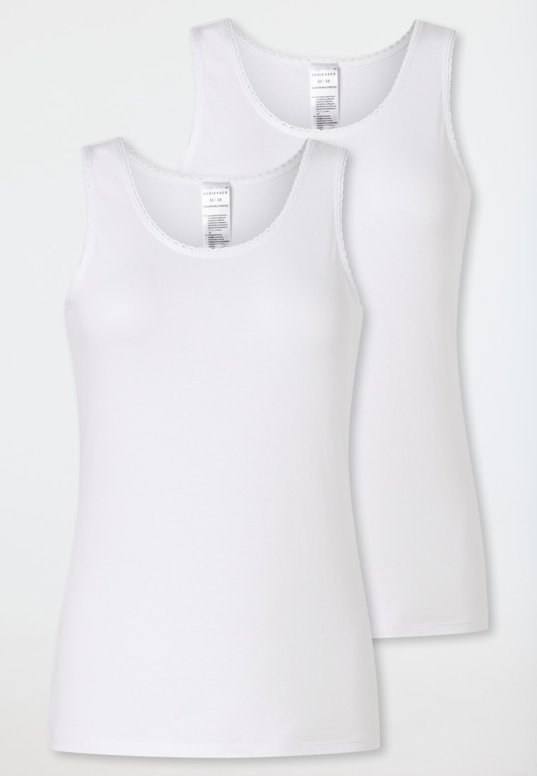 Tops à bretelles lot de 2 dentelles blanches - Modern Multipacks