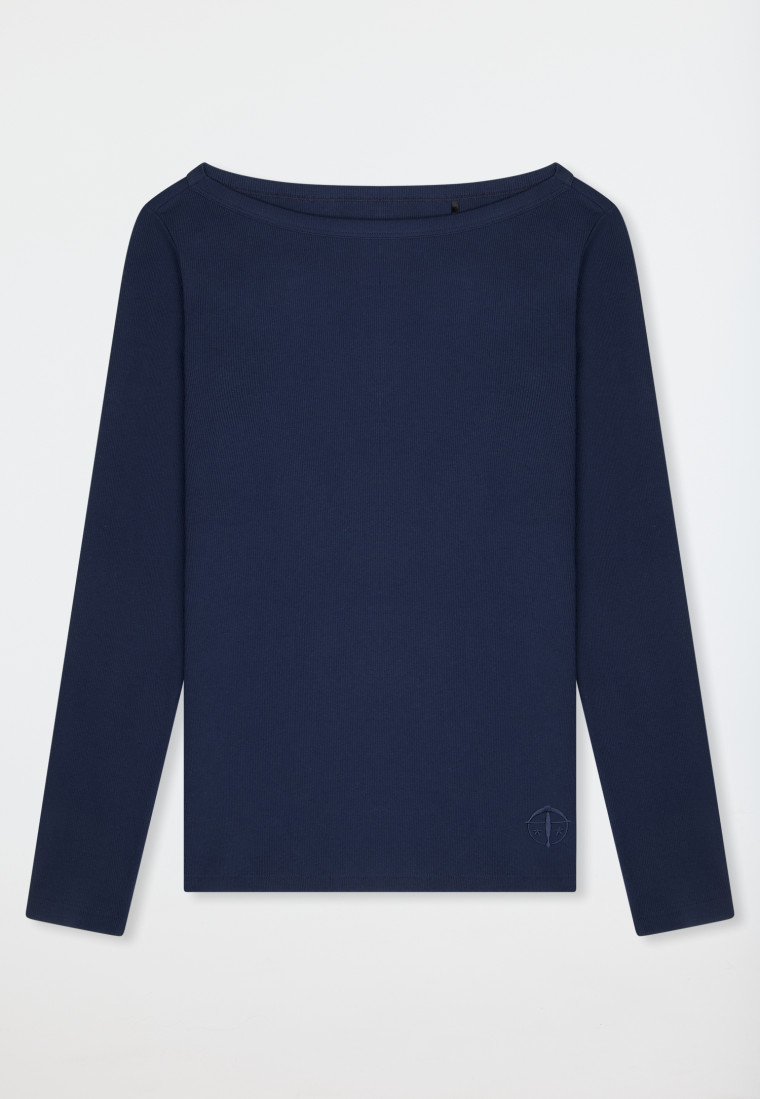 Langarmshirt Doppelripp U-Boot-Ausschnitt admiral - SCHIESSER 150 Years