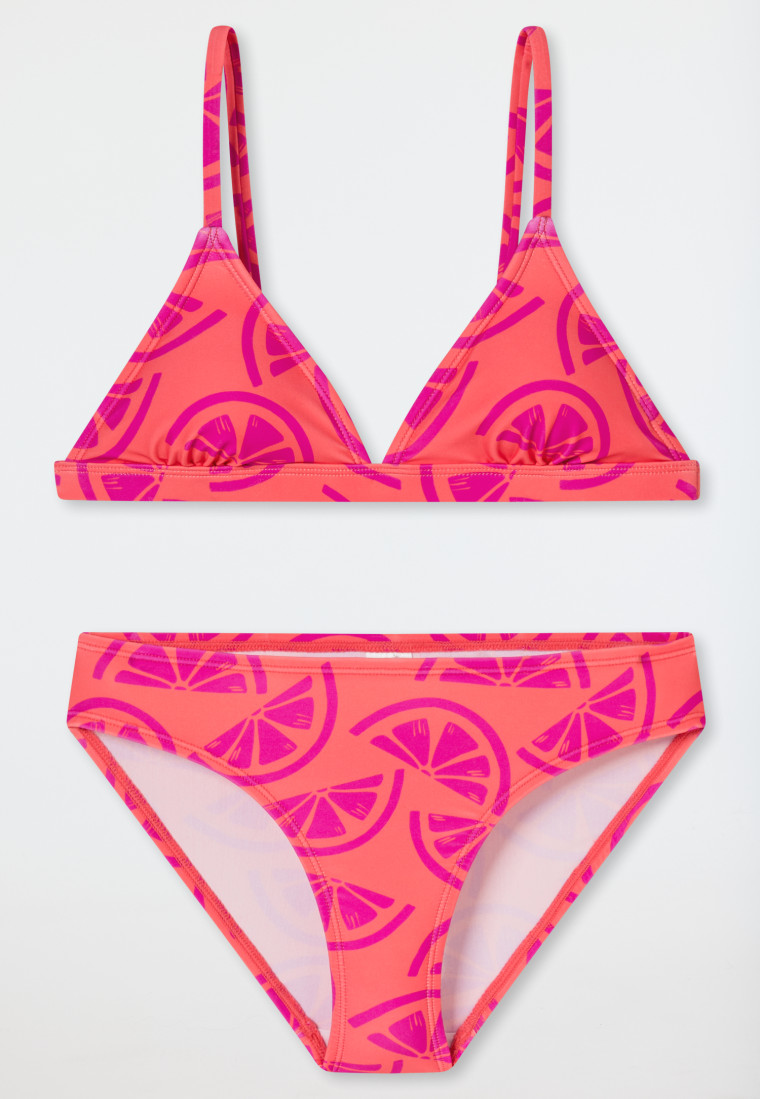 Triangle Bikini Set Lemons SPF 40 Vivid Red Aqua SCHIESSER