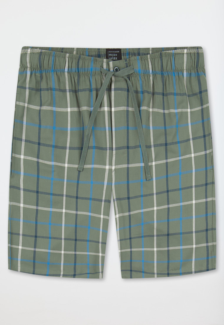 Bermuda shorts short woven fabric khaki chequered - Mix+Relax