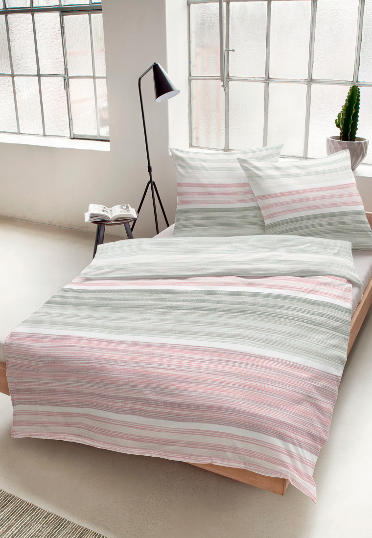 Bed linen 2-piece renforcé lime green striped - SCHIESSER Home