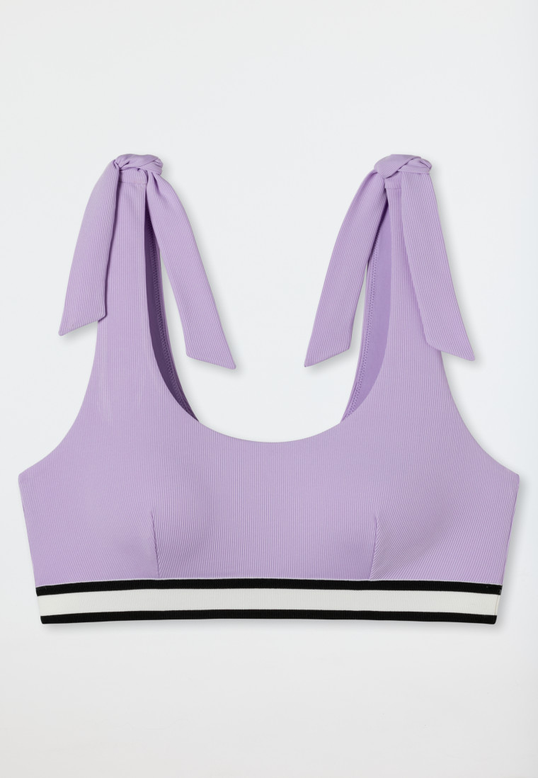 Bikini bustier top removable cups variable straps purple - California Dream