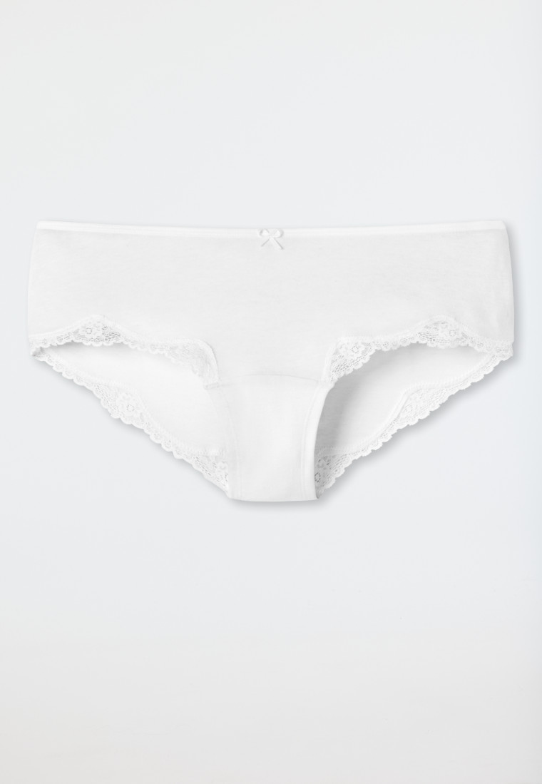 Culotte bikini con pizzo bianche - puro cotone