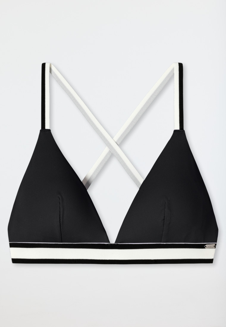 Bikini triangle top removable cups variable straps black - California Dream