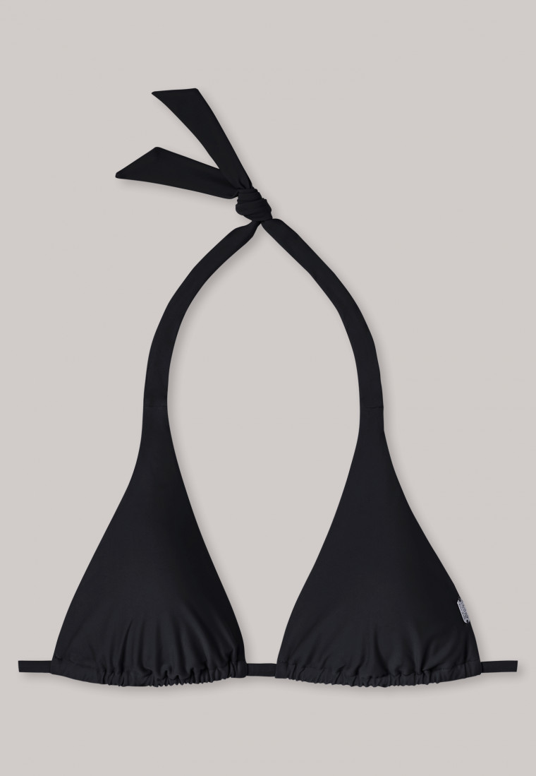 Bikini triangeltop uitneembare softcups zwart - Mix & Match Nautical