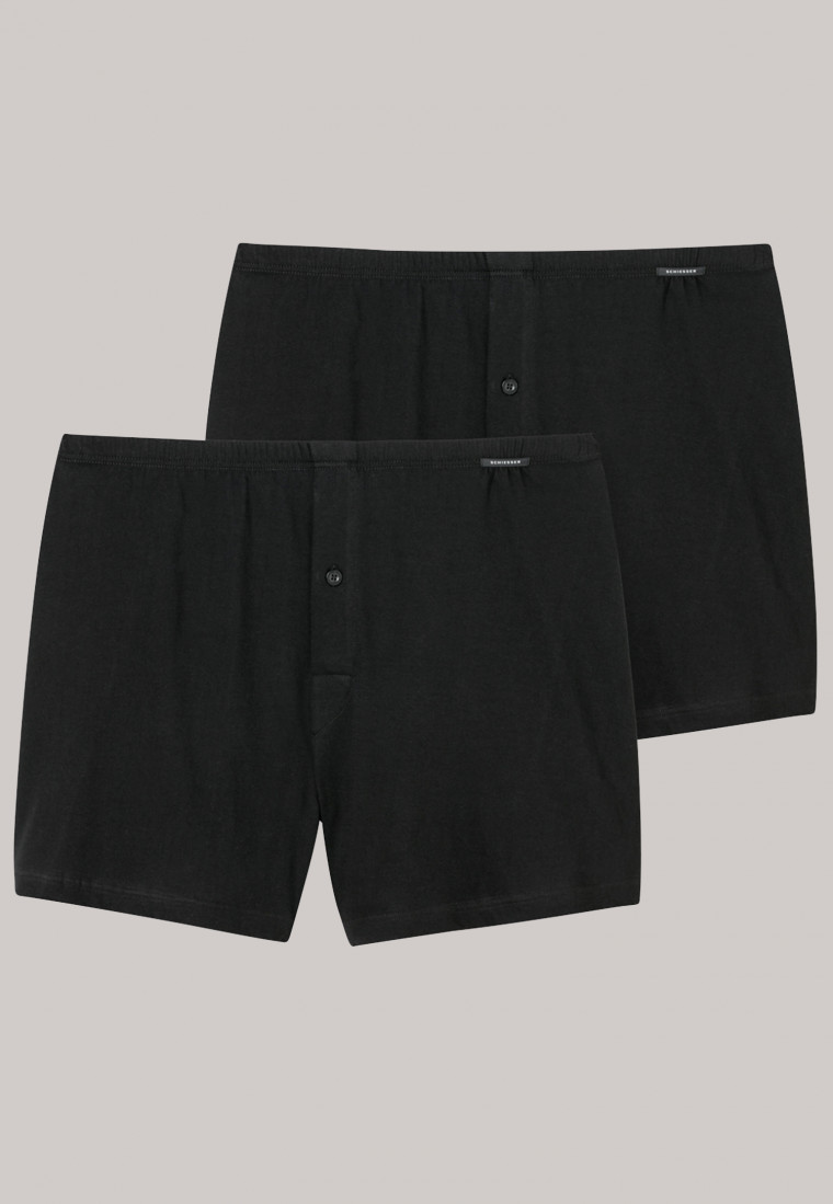 Boxer shorts jersey 2-pack solid black - selected! premium