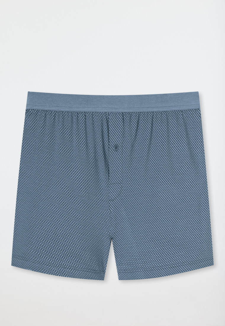 Boxershorts Organic Cotton gemustert blaugrau - Comfort Fit