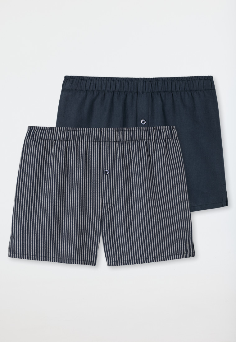 Boxer shorts woven fabric 2-pack stripes dark blue/multicolor - Boxer Shorts Multipacks