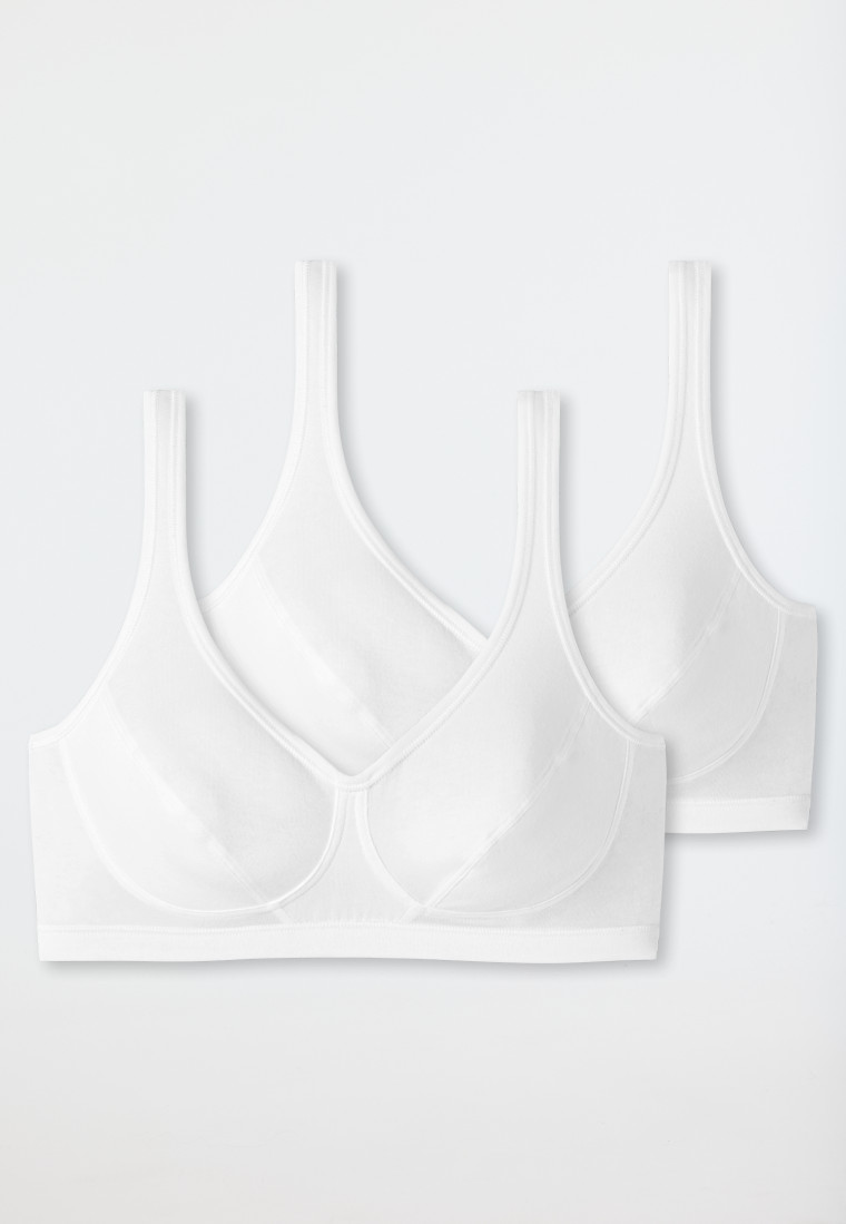 | 2er-Pack Organic - Bustier SCHIESSER 95/5 Cotton Cups weiß mit