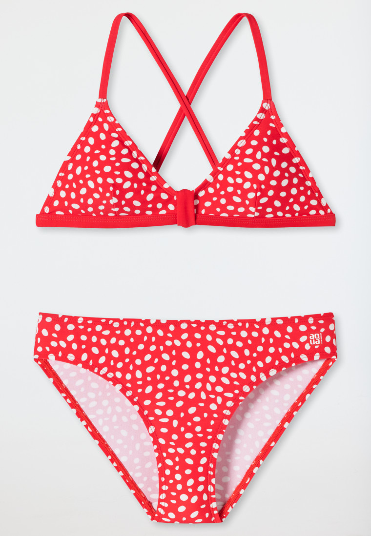 Pacifische eilanden Grazen Resoneer Bustier bikini knitwear recycled SPF40+ polka dots red - Diver Dreams |  SCHIESSER